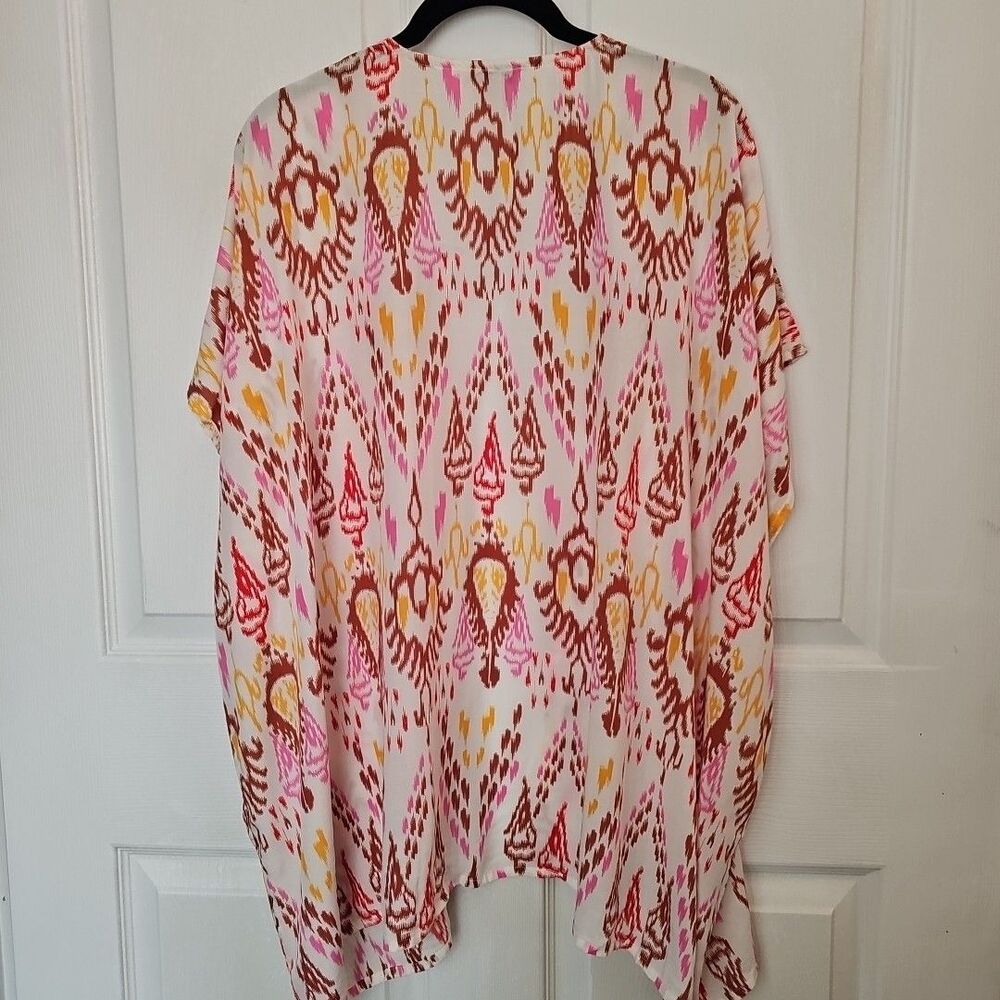 Women's Loft Pink Brown Gold White Kimono XS/S - Picture 3 of 3